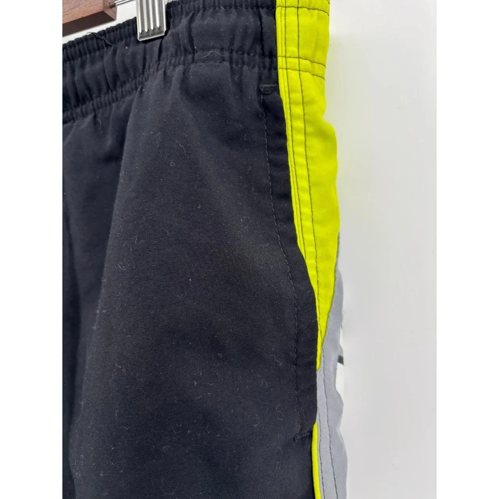 Nike Swim Trunks Mens Black Neon Yellow Mesh Lined Board Shorts Large
